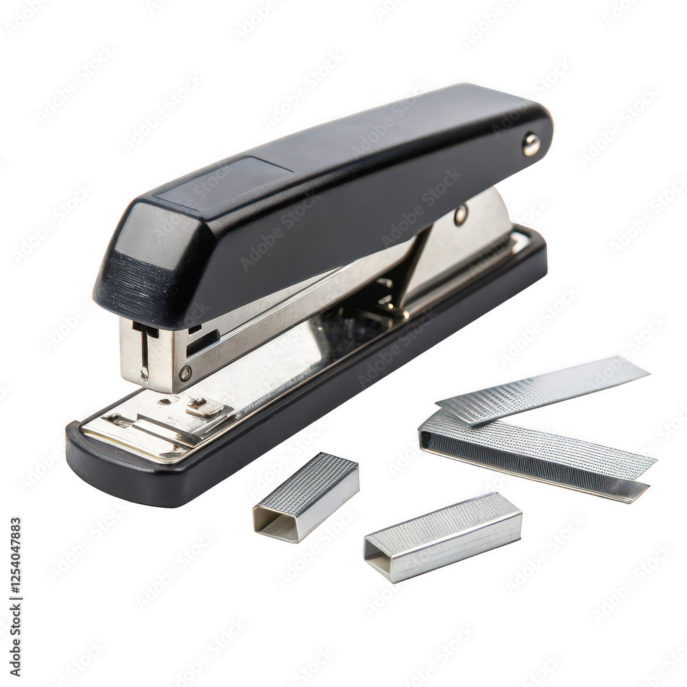 A Stapler with a Few Staples Visible, Isolated on a Transparent Background, Ideal for Office Stationery and Tools A Stapler with a Few Staples Visible, Isolated on a Transparent Background, Ideal for Office Stationery and Tools