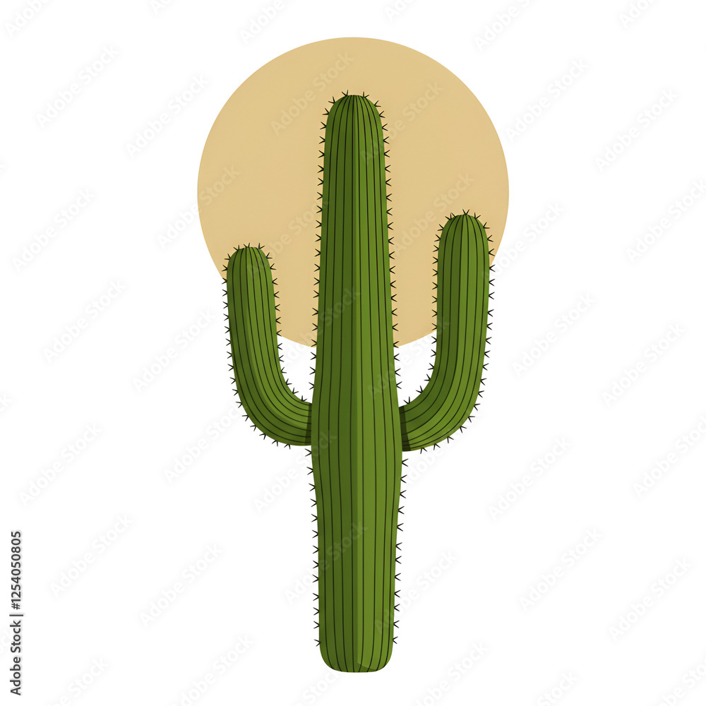 Cactus under Full Moon in Desert Cactus under Full Moon in Desert