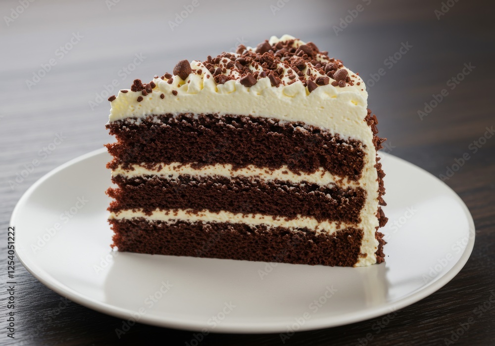 Chocolate Cake Slice With Cream Chocolate Cake Slice With Cream