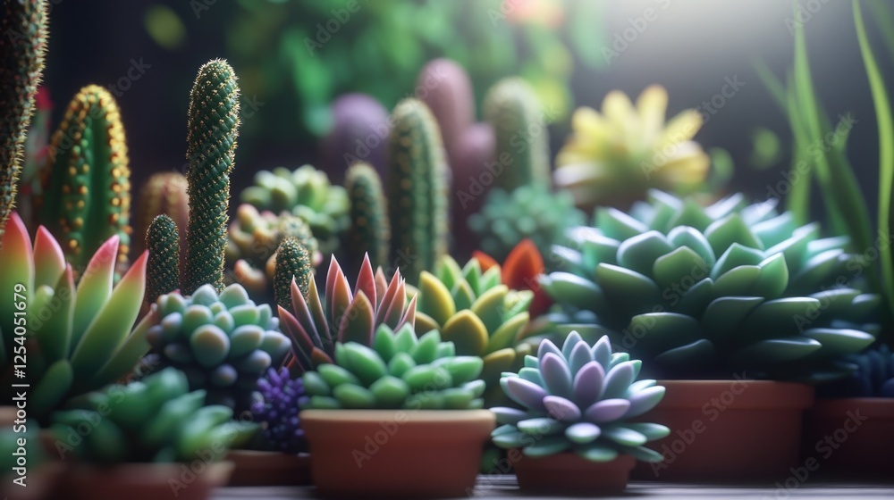 Fototapeta premium Succulent Plants in Clay Pots