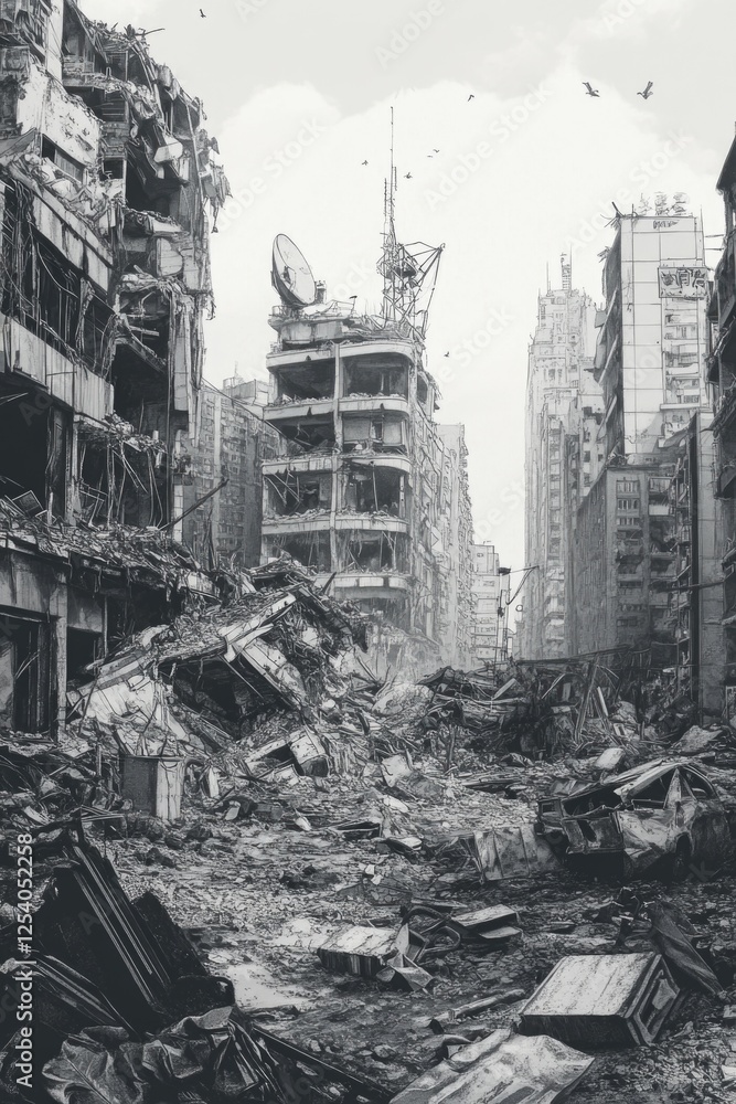 Fototapeta premium Ruined Cityscape