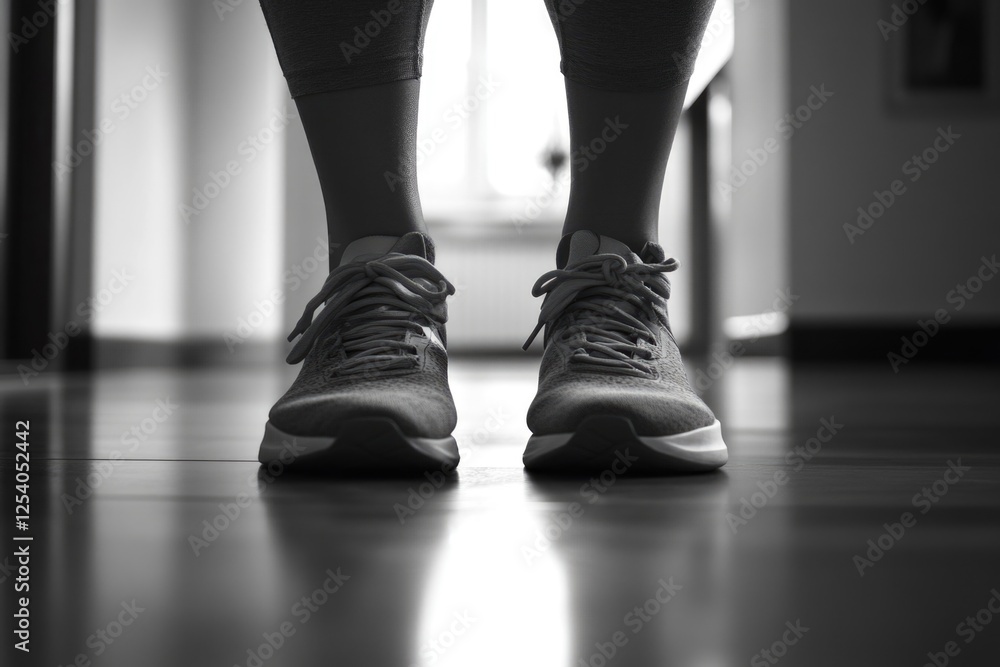 Person Standing on Hardwood Floor Person Standing on Hardwood Floor