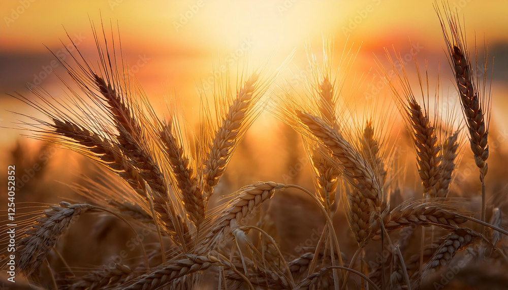 ears of wheat within the area at sunset shallow intensity of discipline ears of wheat within the area at sunset shallow intensity of discipline