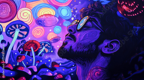 Artistic Style Painting of Psychedelic Trip Psychedelic Experience Aspect 16:9