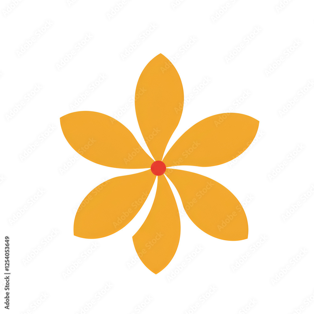 Five-Petal Tropical Flower Design Five-Petal Tropical Flower Design