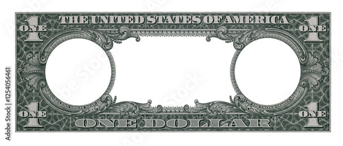 Obraz na płótnie U.S. 1 dollar border with empty middle area w salonie