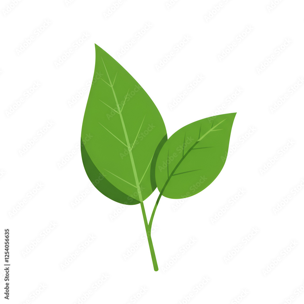 Green Leaf Attached to a Minimal Stem Green Leaf Attached to a Minimal Stem
