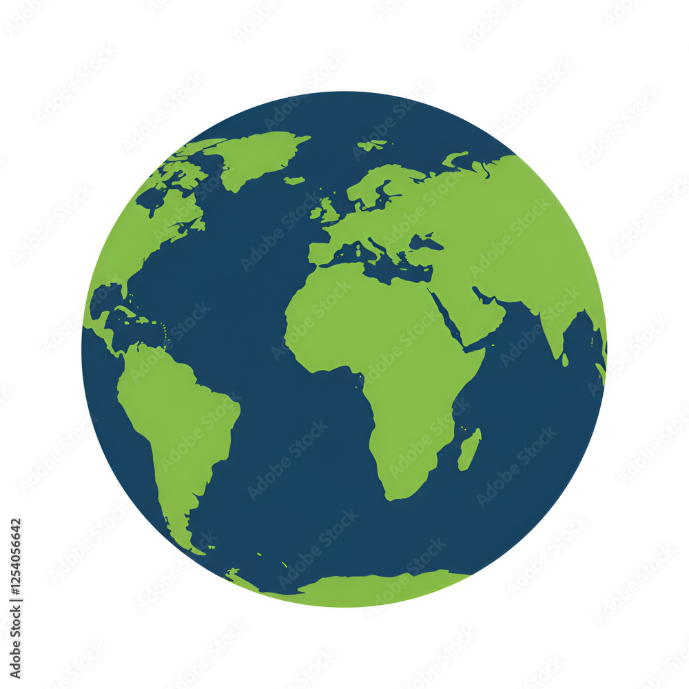 Naklejka premium A Globe with Green Continents