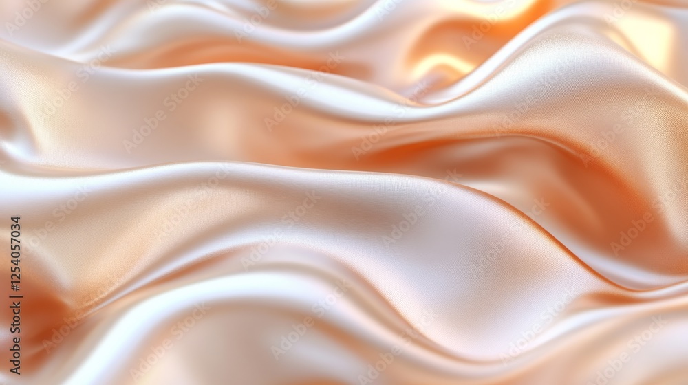 Obraz premium Flowing fabric in shades of peach creates a rippled surface