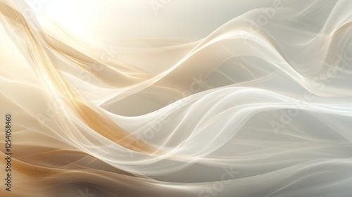 Wallpaper Mural Abstract waves in soft neutral colors create flowing motion Torontodigital.ca