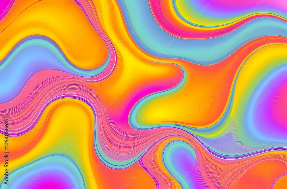 Obraz premium Vibrant Algorithmic Abstract Art - Dynamic Swirling Patterns