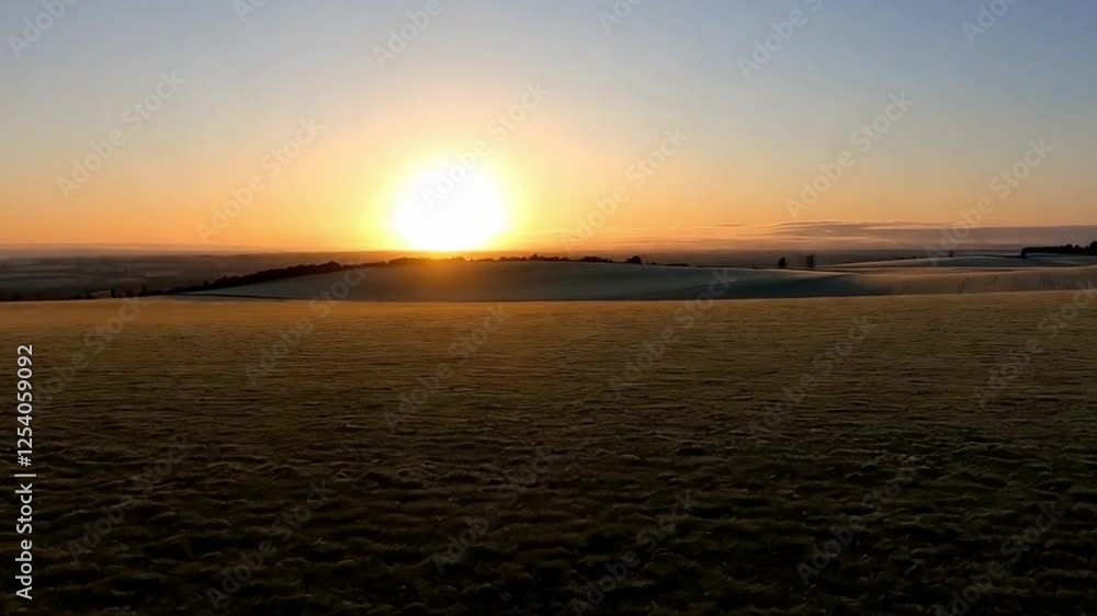 A serene 4K video of a sunrise over an open rural field, with soft light illuminating the vast landscape. A serene 4K video of a sunrise over an open rural field, with soft light illuminating the vast landscape.