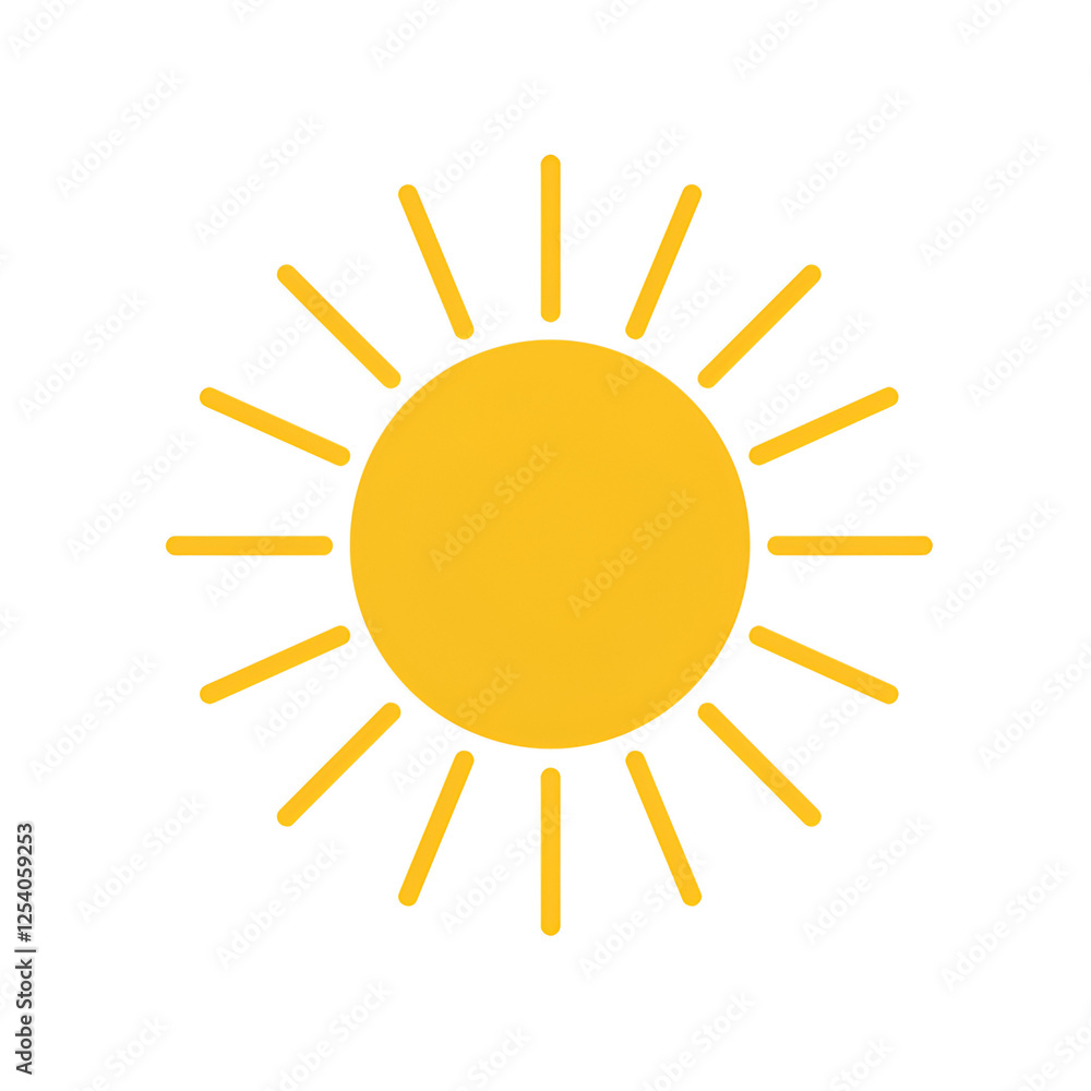 A Minimal Flat Design of a Sun with Rays Extending Outwards A Minimal Flat Design of a Sun with Rays Extending Outwards