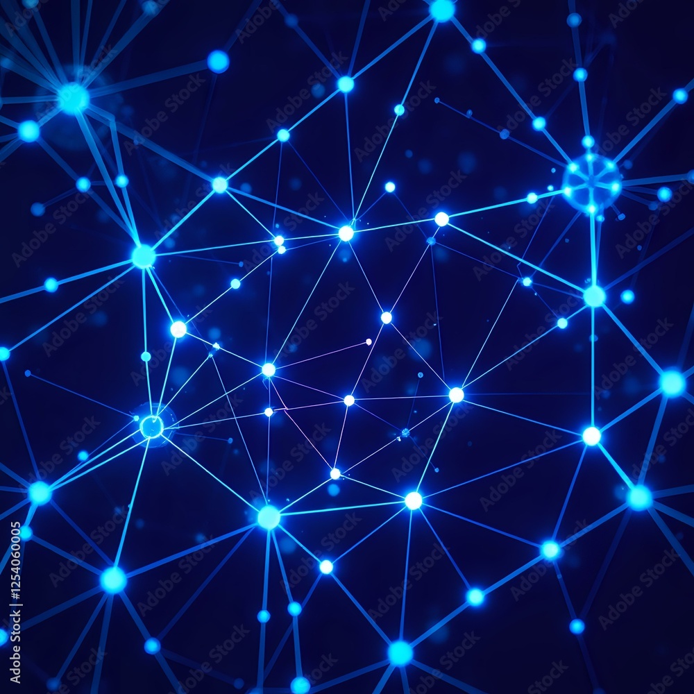 Fototapeta premium Futuristic Abstract Cyberpunk Neural Network Node Pattern Background