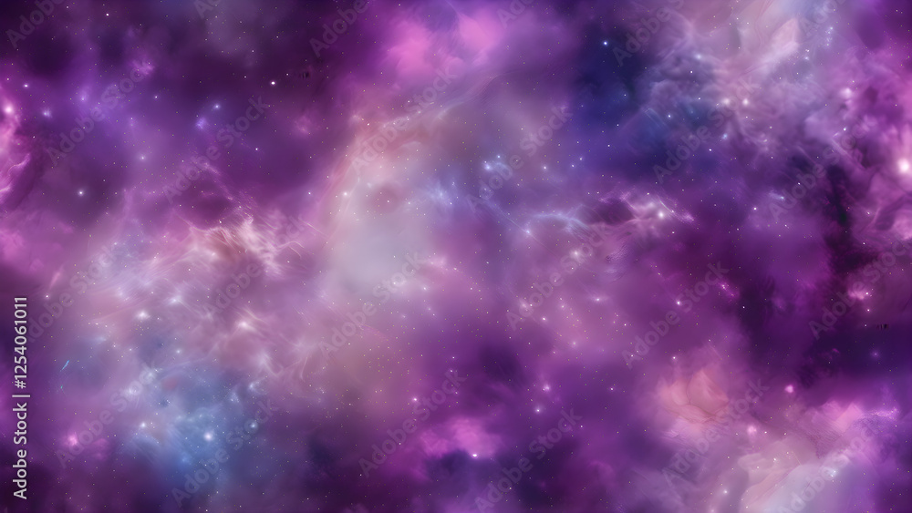 A dreamy space scene with glowing gas clouds and tiny stars A dreamy space scene with glowing gas clouds and tiny stars