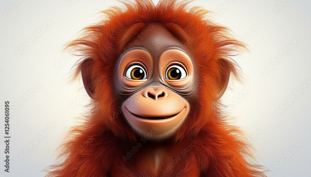 Orang Utan, weißer Hintergrund Orang Utan, weißer Hintergrund