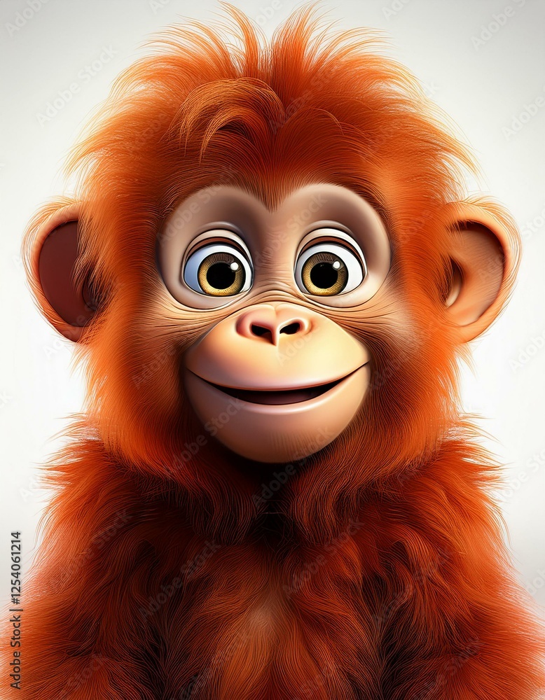 Orang Utan, weißer Hintergrund Orang Utan, weißer Hintergrund