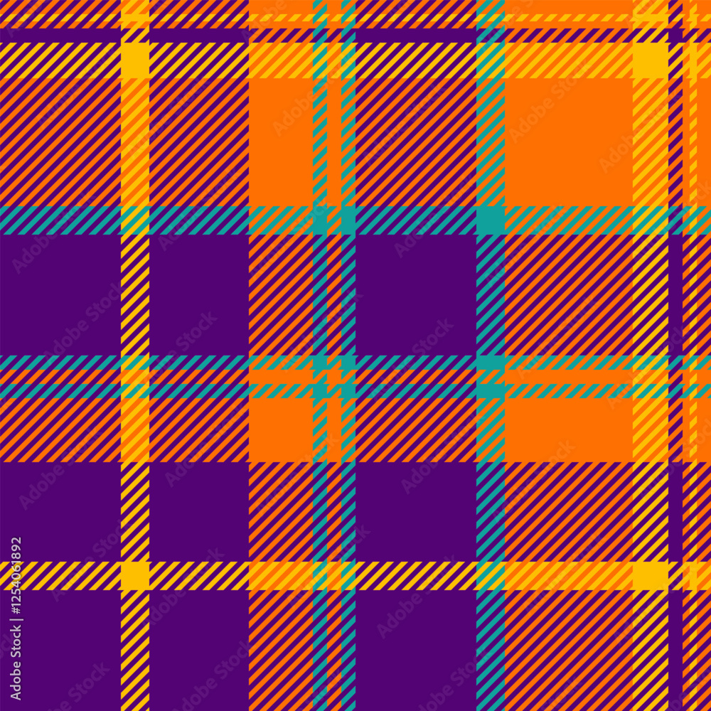 Panel tartan fabric texture, canadian check textile seamless. Dye background pattern vector plaid in purple and bright colors. Panel tartan fabric texture, canadian check textile seamless. Dye background pattern vector plaid in purple and bright colors.