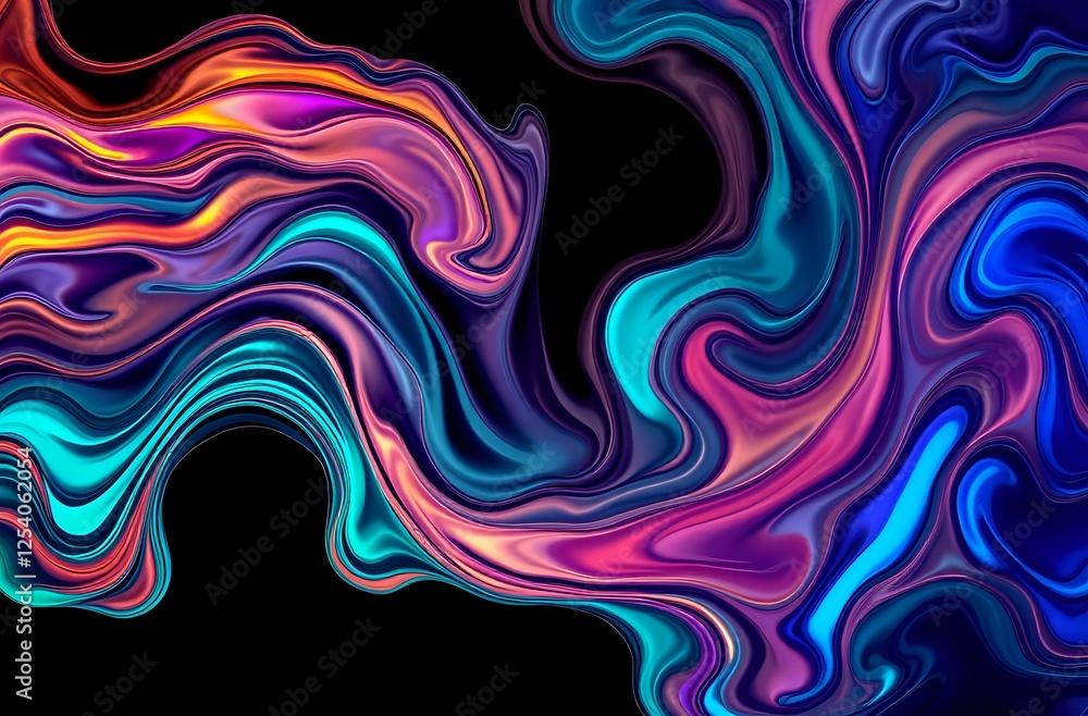 Vibrant Algorithmic Abstract Art with Liquid Flow Patterns Vibrant Algorithmic Abstract Art with Liquid Flow Patterns