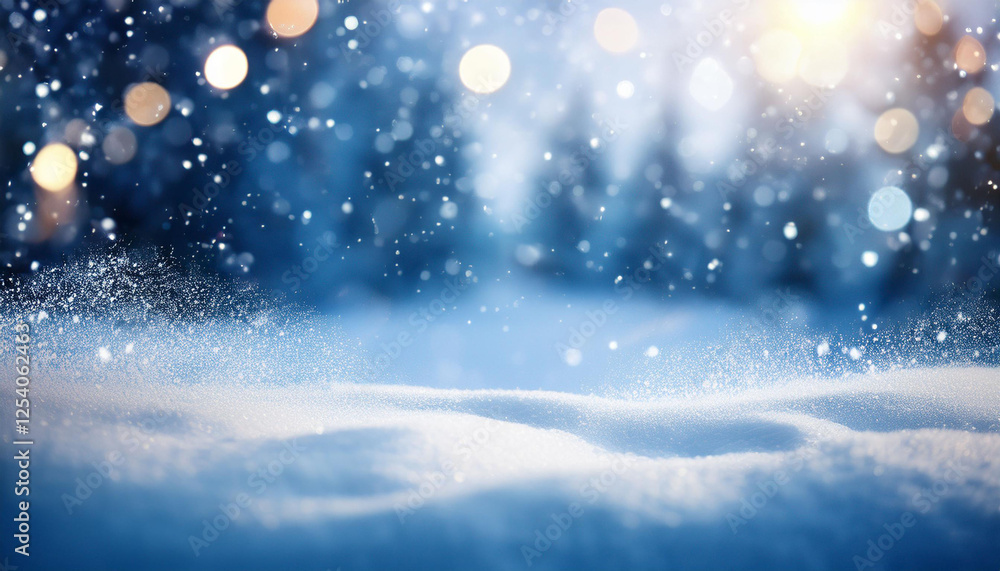 winter snowy background bokeh ai