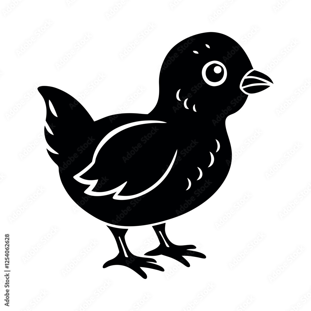 Fototapeta premium Fun Baby Chicks Silhouette Vector Art for Branding 