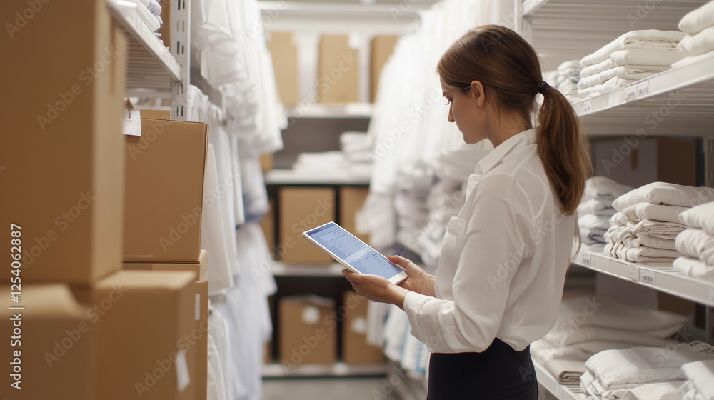 Modern Clothing Store Inventory Management with Tablet Technology Modern Clothing Store Inventory Management with Tablet Technology