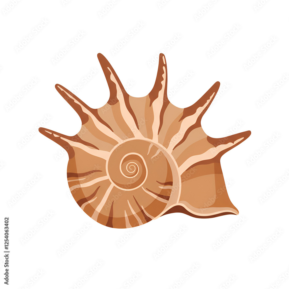 Fototapeta premium Seashell with Simple Spiral Patterns