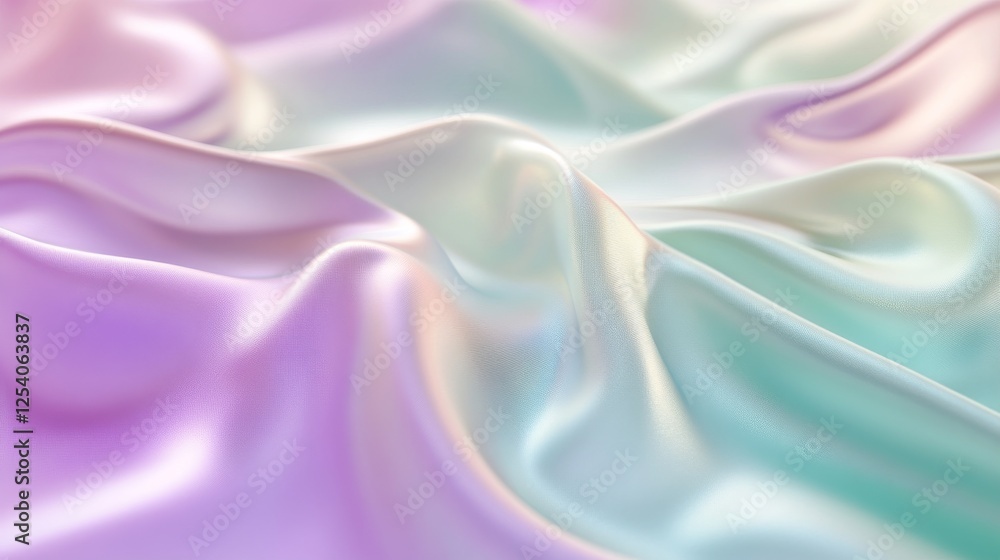 Obraz premium Abstract flowing fabric reflects pastel hues in soft light