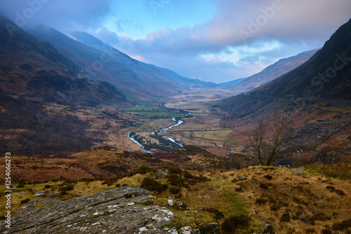 Down Nant Francon from Ideal Cottage, Pen-y-Benglog