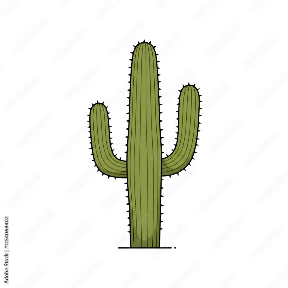 Cactus in a Desert with Minimal Background Cactus in a Desert with Minimal Background
