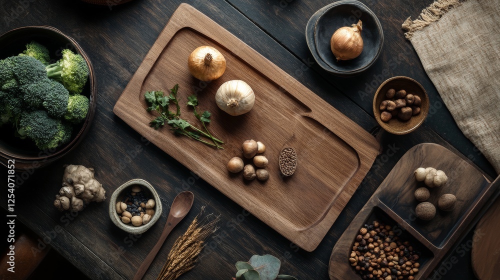 Healthy food preparation with fresh vegetables and nuts Healthy food preparation with fresh vegetables and nuts