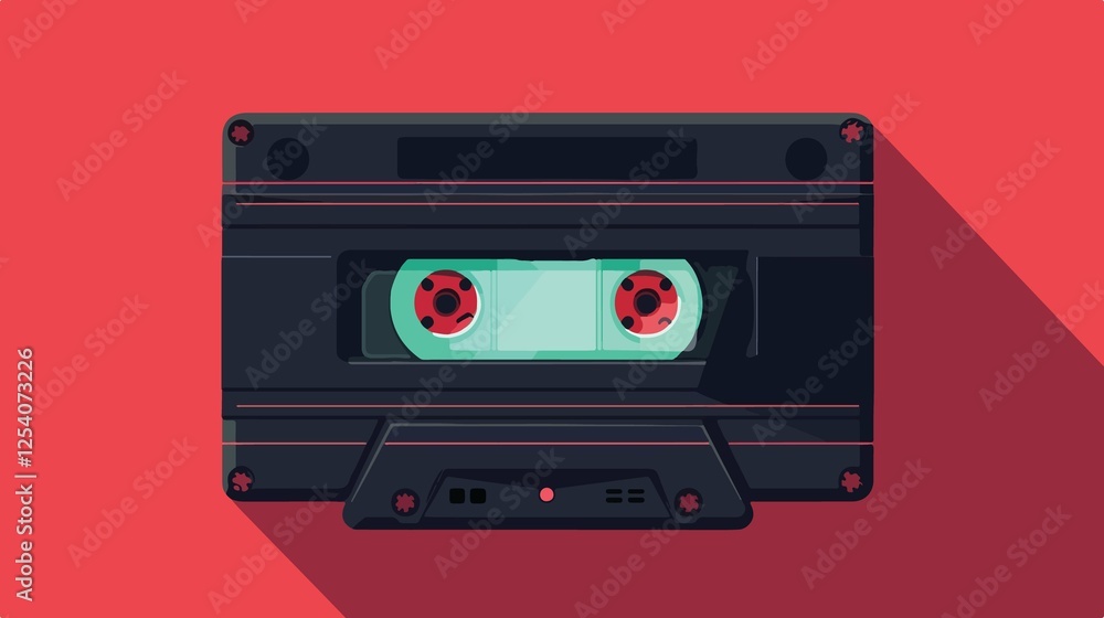 Fototapeta premium VHS Cassette Tape Digital Vector Illustration
