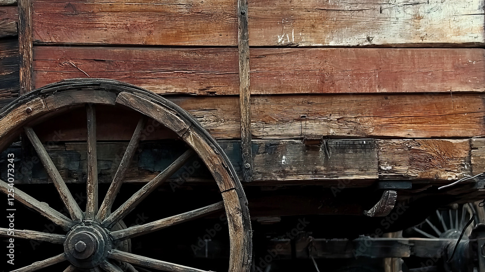 Historical wooden cart showcasing craftsmanship in rural setting during daylight Historical wooden cart showcasing craftsmanship in rural setting during daylight