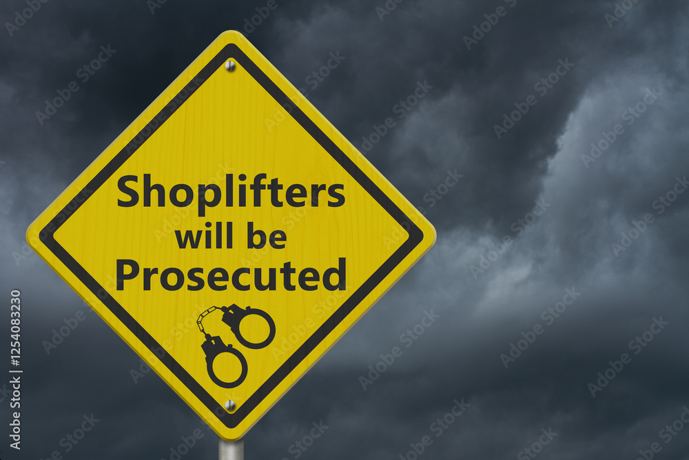 Shoplifters will be prosecuted warning sign Shoplifters will be prosecuted warning sign
