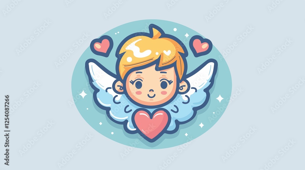 Adorable Vector Angel Cupid Icon for Design Elements Adorable Vector Angel Cupid Icon for Design Elements