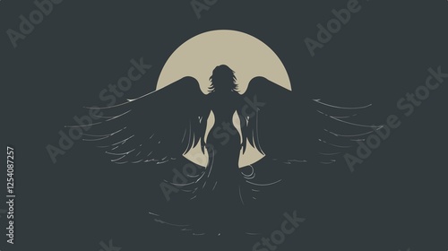 Angel Silhouette Symbol Icon Flat Vector Illustration
