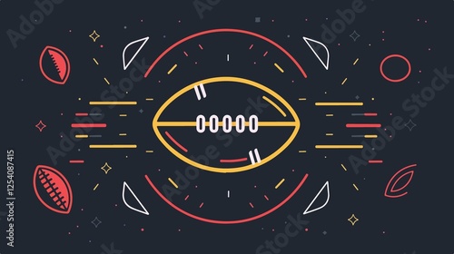 American Football Icon Isolated on Transparent Background
