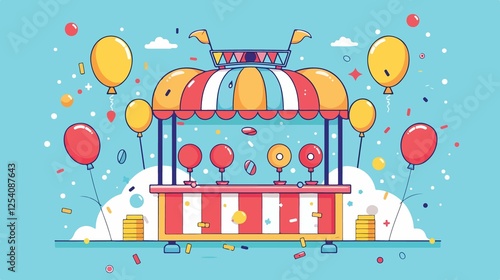 Amusement Park Photo Booth with Scenic Park Views