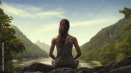 people doing yoga in the nature