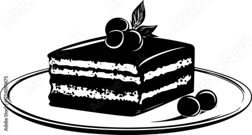 Illustration of Chocolate Cake Dessert