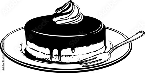 Illustration of Chocolate Cake Dessert