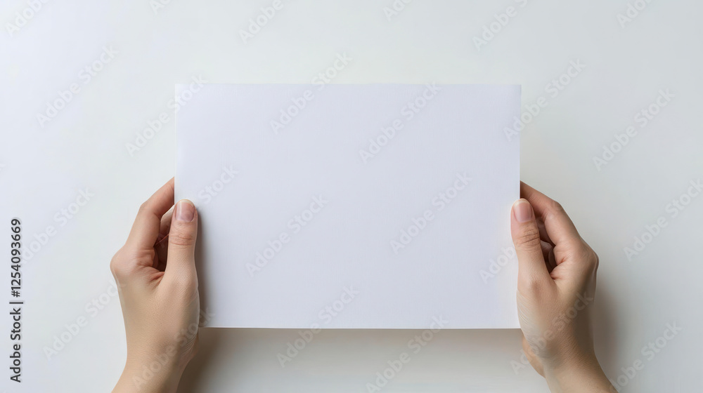 Hands Holding Blank White Paper Hands Holding Blank White Paper