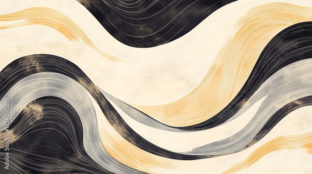 Abstract Beige Black Gray Gold Wave Pattern Background Elegant Modern Digital Art Painting Texture Design Illustration Graphic Wallpaper Minimalist Abstract Beige Black Gray Gold Wave Pattern Background Elegant Modern Digital Art Painting Texture Design Illustration Graphic Wallpaper Minimalist