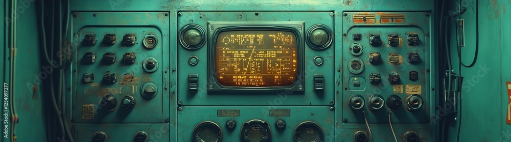 Fototapeta premium The screen showcases a sci-fi futuristic blue HUD dashboard integrated with virtual reality technology