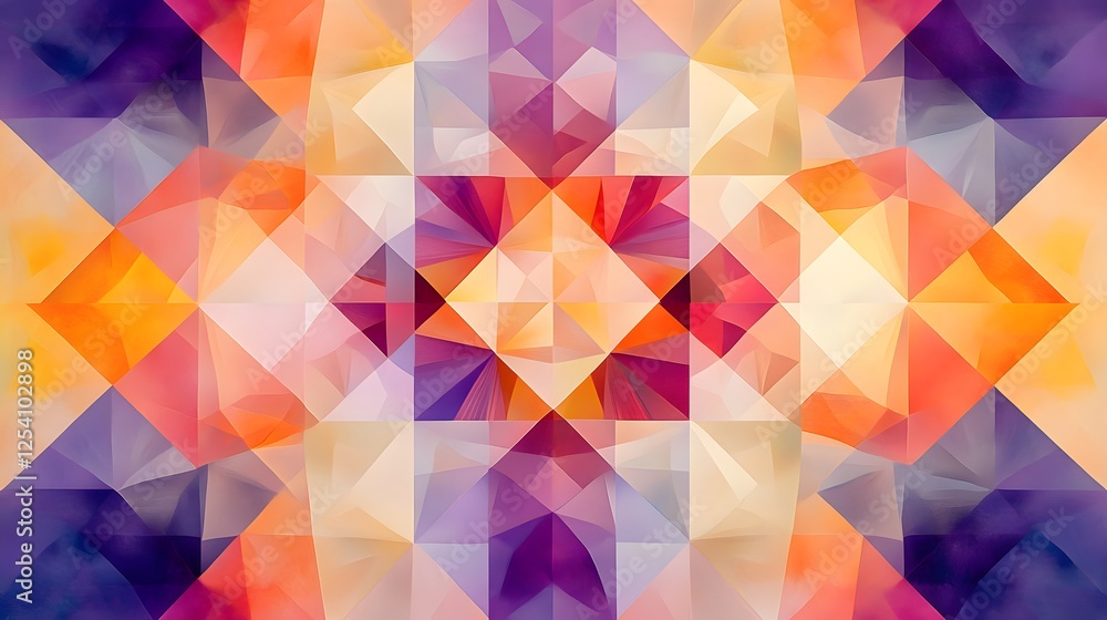 Fototapeta premium A symmetrical geometric pattern with triangles and squares