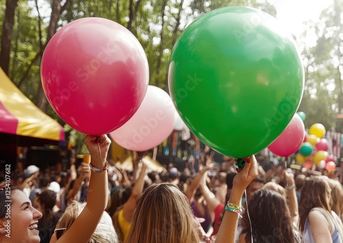 Festive celebration outdoor park event photography lively atmosphere crowd perspective joyous vibes