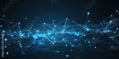 Abstract Network Data Visualization Blue Lines And Nodes