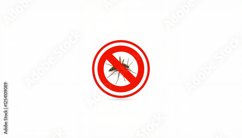 Free Download Mosquito inside a red no symbol on white background, World Malaria Day - GFXLoad