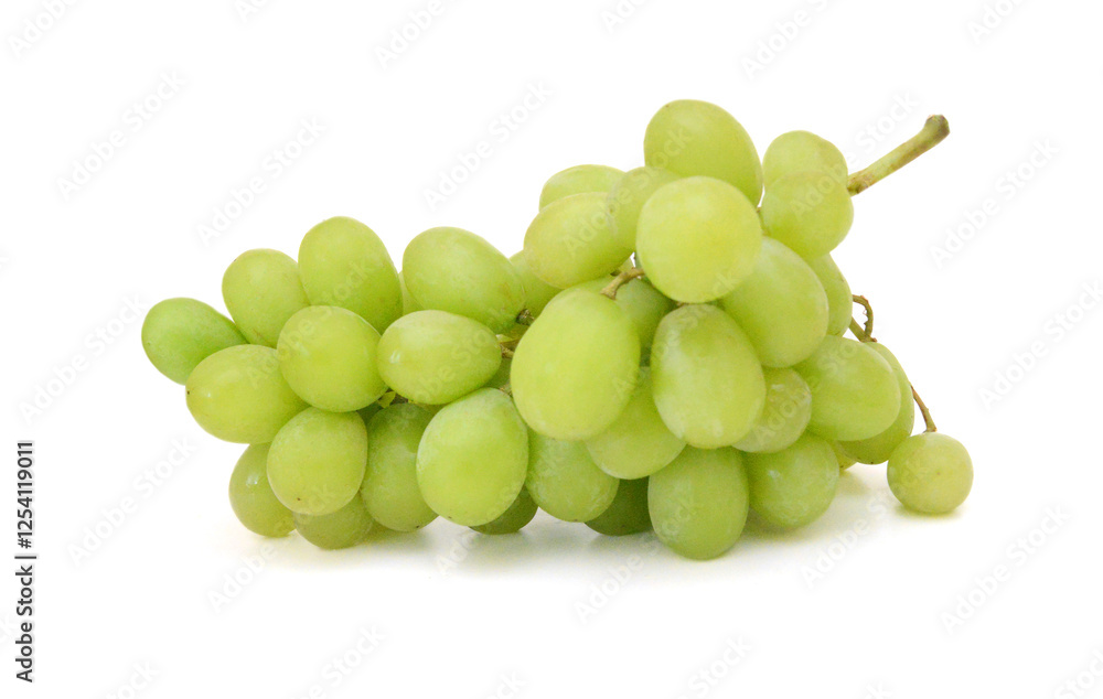 Green grape bunch isolated on white background Green grape bunch isolated on white background