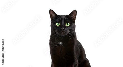 black cat on white background